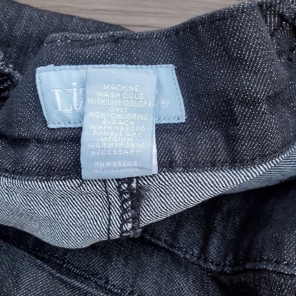 Vintage 90s y2k Liz & Me Dark Wash Denim Tulip Fit & Flare Midi Skirt 16W Plus - Picture 4 of 5